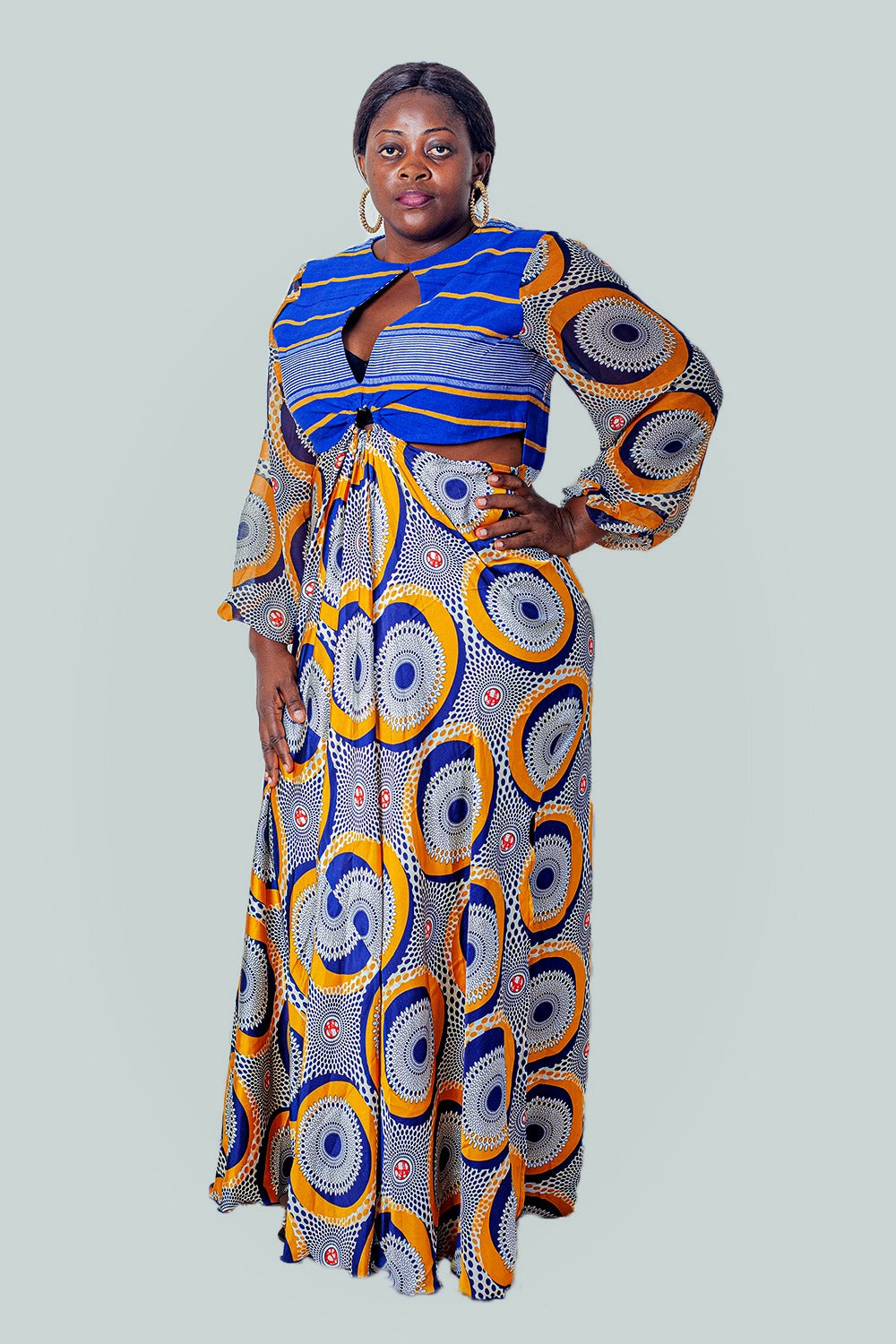 Dominique African Peekaboo Maxi Dress