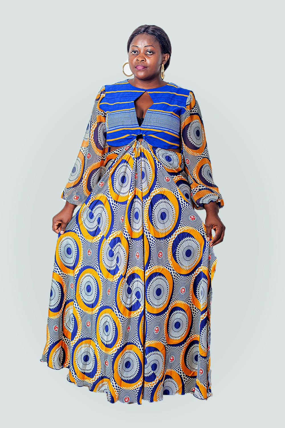 Dominique African Peekaboo Maxi Dress